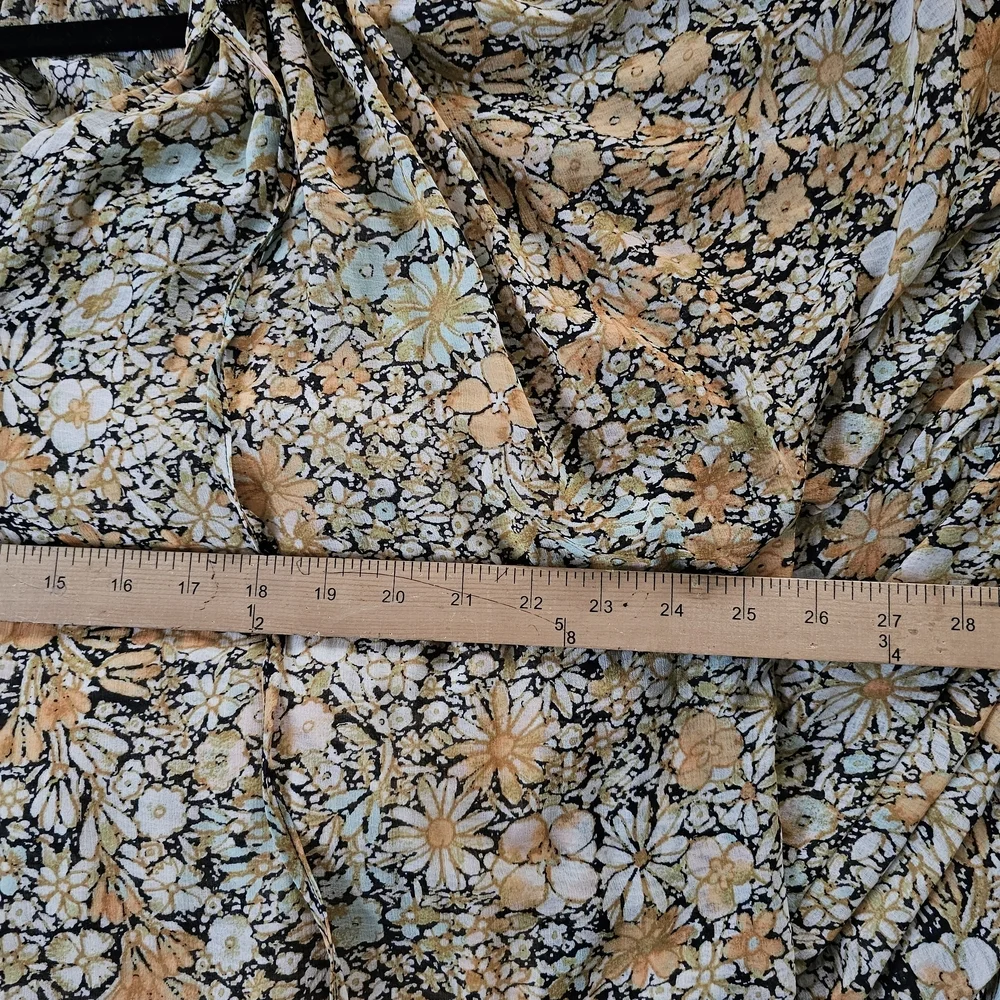 Free People Floral Long Sleeve Dress in Yellow and Black - Picture 9 of 10